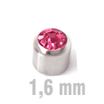 6x6 mm PINK Cup-Jewelled Zirk.
